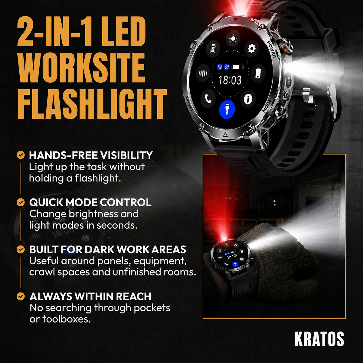 Rovix rugged smartwatch for tradesmen