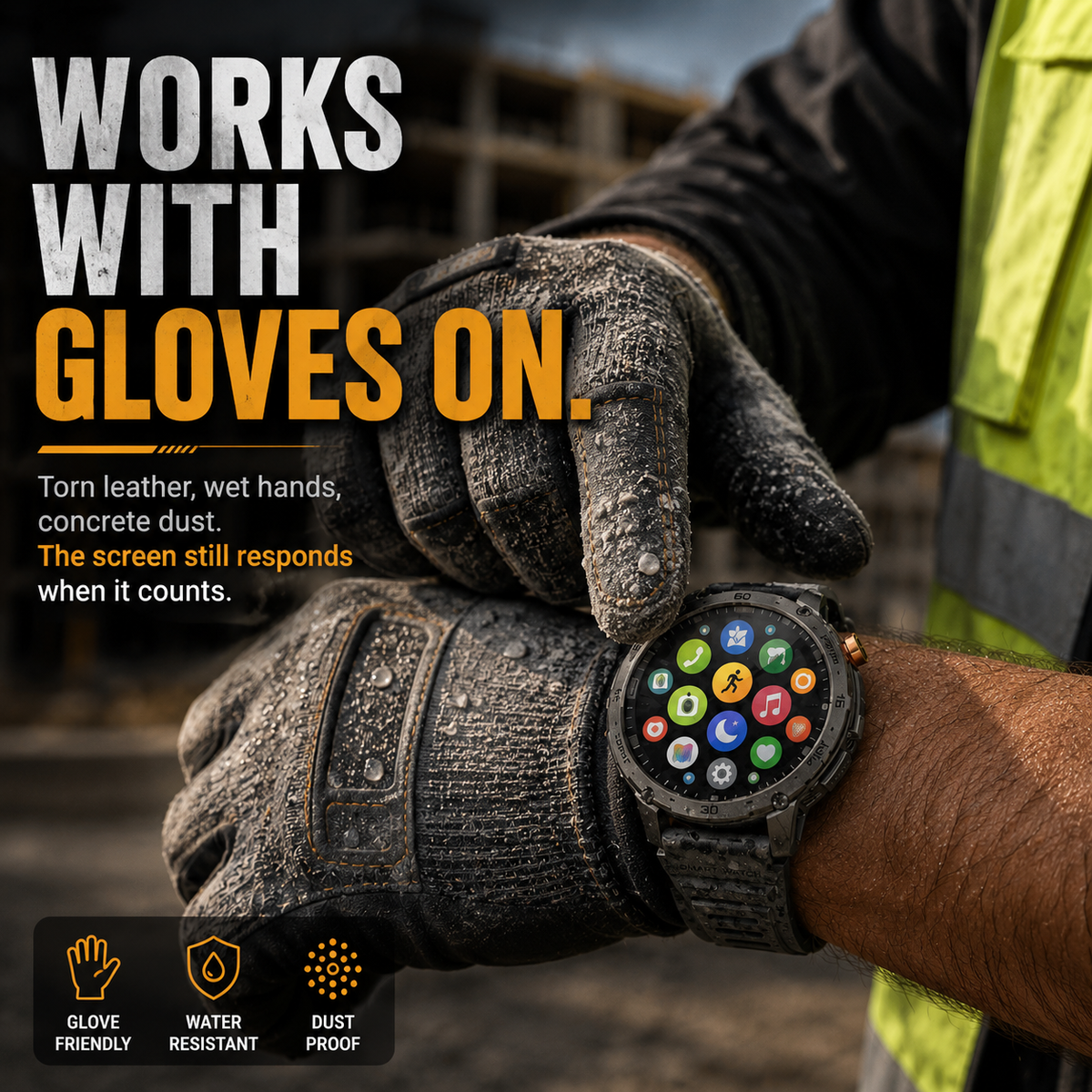 Rovix rugged smartwatch for tradesmen